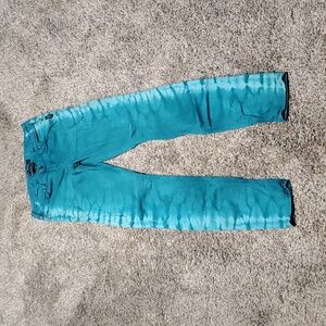 Turquoise silver skinny jeans